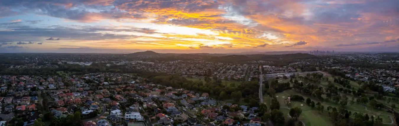 brisbane aerial photography sunset